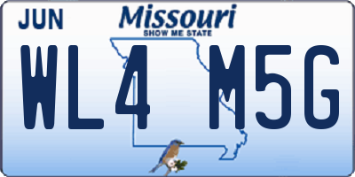 MO license plate WL4M5G