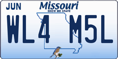 MO license plate WL4M5L