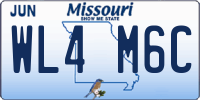 MO license plate WL4M6C