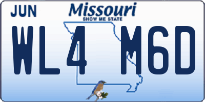 MO license plate WL4M6D