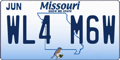 MO license plate WL4M6W