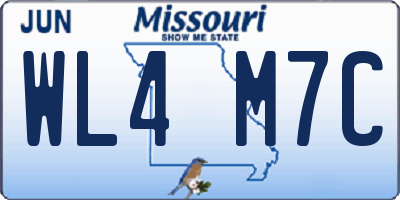 MO license plate WL4M7C