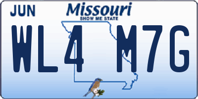 MO license plate WL4M7G