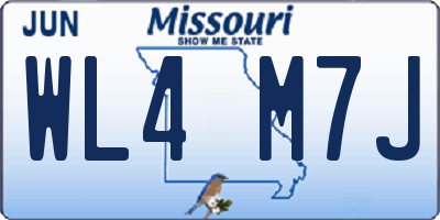 MO license plate WL4M7J