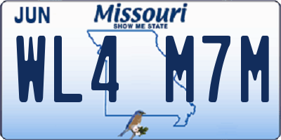 MO license plate WL4M7M