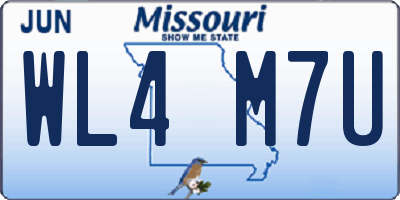 MO license plate WL4M7U