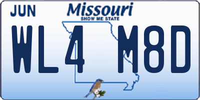 MO license plate WL4M8D