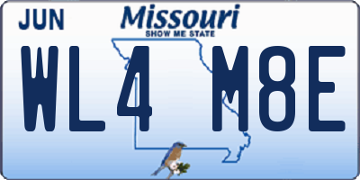 MO license plate WL4M8E
