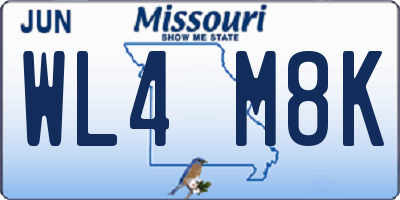 MO license plate WL4M8K