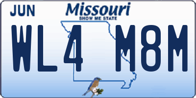 MO license plate WL4M8M