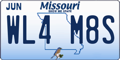 MO license plate WL4M8S