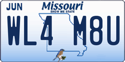 MO license plate WL4M8U