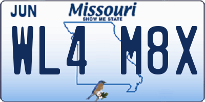 MO license plate WL4M8X