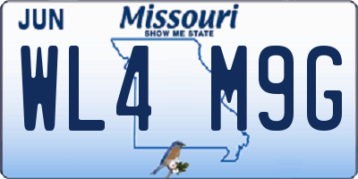 MO license plate WL4M9G