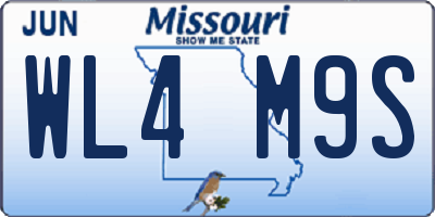 MO license plate WL4M9S