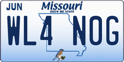 MO license plate WL4N0G