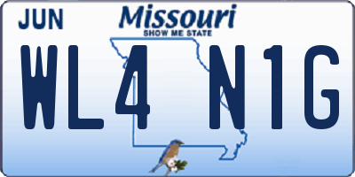 MO license plate WL4N1G