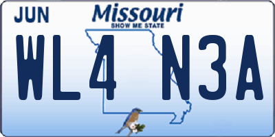 MO license plate WL4N3A