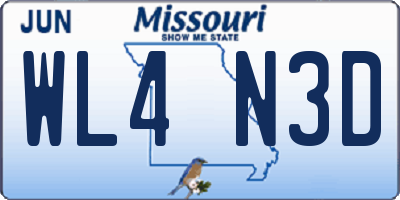 MO license plate WL4N3D