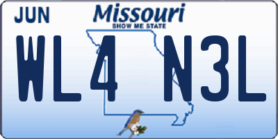 MO license plate WL4N3L