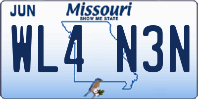 MO license plate WL4N3N