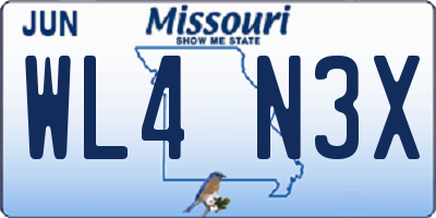 MO license plate WL4N3X