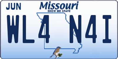 MO license plate WL4N4I