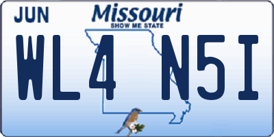 MO license plate WL4N5I