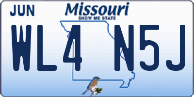 MO license plate WL4N5J