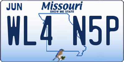 MO license plate WL4N5P