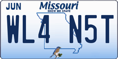 MO license plate WL4N5T