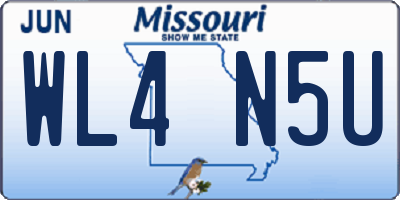 MO license plate WL4N5U