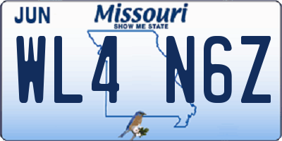 MO license plate WL4N6Z