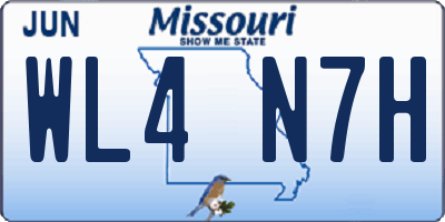 MO license plate WL4N7H