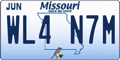 MO license plate WL4N7M