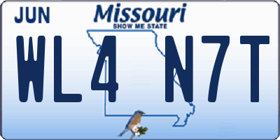 MO license plate WL4N7T
