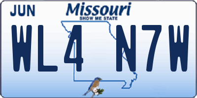 MO license plate WL4N7W