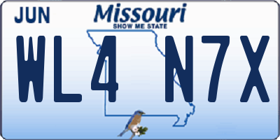 MO license plate WL4N7X