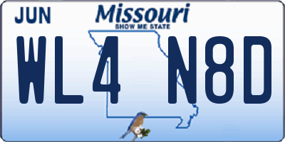 MO license plate WL4N8D