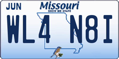 MO license plate WL4N8I