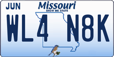 MO license plate WL4N8K