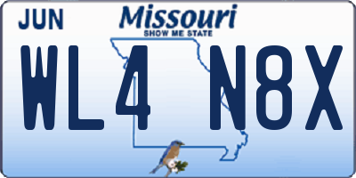 MO license plate WL4N8X