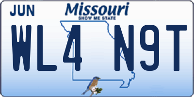 MO license plate WL4N9T