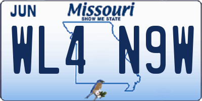 MO license plate WL4N9W