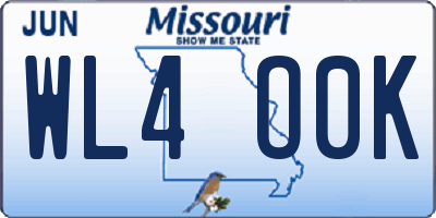 MO license plate WL4O0K