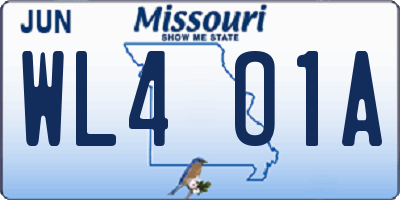 MO license plate WL4O1A
