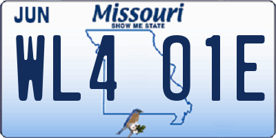 MO license plate WL4O1E