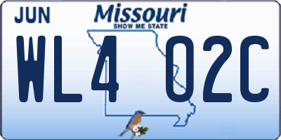 MO license plate WL4O2C