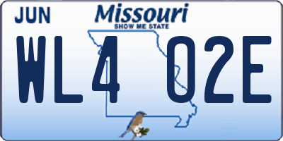 MO license plate WL4O2E