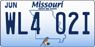 MO license plate WL4O2I